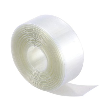 10 meter 23 mm bred PVC värmekrympslang, transparent, för 1 x AA-batteri