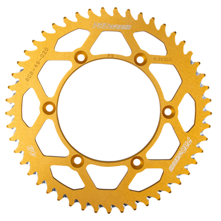Kettenrad Hinten Proworks Aluminum Gelb - Suzuki RM 250 1982-2010