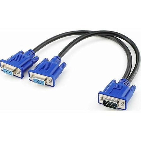 VGA Splitter Kabel Dubbel Monitor VGA Y Kabel 1 Hane till 2 Hona Adapter Konverter Video Kabel för Skärmspegling