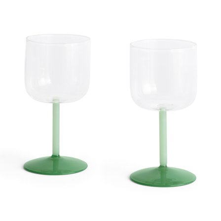 Hay Tint vinglass 2 stk, klar/jade/lysegrønn/mørkegrå' - 'Clear / Jade Light Green / Jade Dark Green