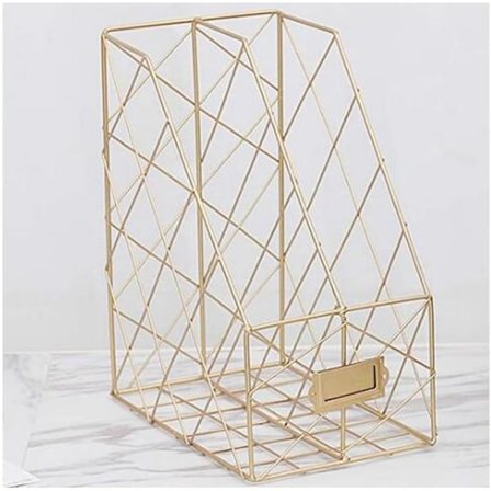 Magasin Filbakke 2 Fack Metal Dokument Stativ Kontor Desktop Organiser Gyldne Kontor Produkter