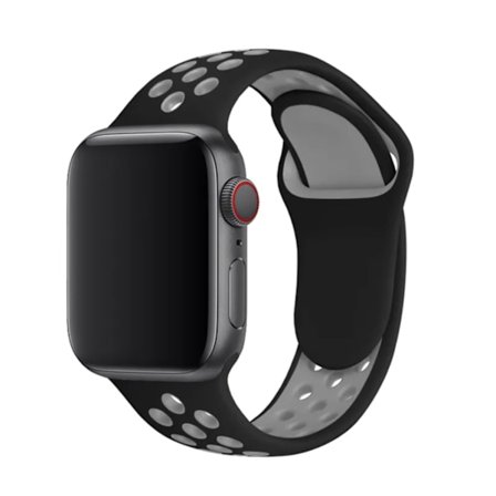 Sport Armband i Gummi - Bekvämt & Hållbart Till Apple Watch 42-49mm - Svart/Grå