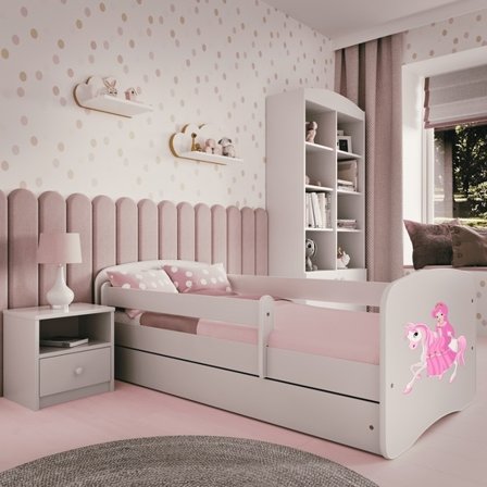 Kocot Kids Barnsäng - Babydreams Vit - Princess On Horse Med Låda 160x80 Cm - Litenleker