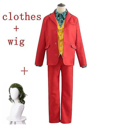 Joker Joaquin Phoenix Arthur Fleck Cosplay Kostyme Dresser Halloween Festdrakter For Voksne Barn Skjorter+frakk++vest+bukse - et klær og parykk