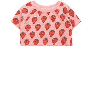 Kids - Bobo Choses Pink Strawberry Short-Sleeved Cropped Sweatshirt 8-9 Years - Jumpers and knitwear - 8-9 years - Pink