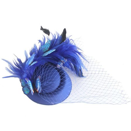 Pillbox Hatte Mesh Hårbøjle BLÅ