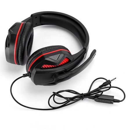 SEZ-881 ABS Letvægts Mikrofon Gaming Headset Støjreduktion 3.5mm Hovedtelefon Udstyr til Xboxone/PS4Rød