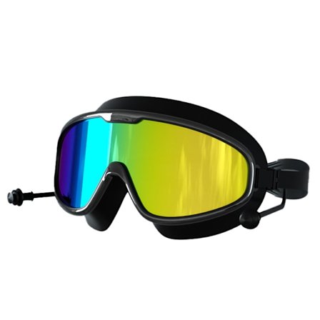 Vedenpitävät ja sumunesto HD -suuret kehylliset uimalasit - musta värikäs urheiluvälineet