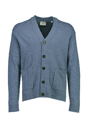 Lindbergh Lambswool button cardigan Knit Tröjor Herr Blå XXL