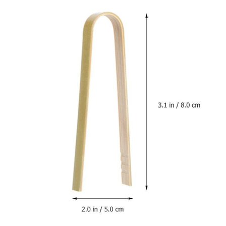10pcs Tong Grip Natural Bamboo Kitchen Tongs Toast Tongs Grill Bamboo Clip