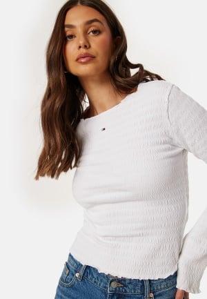 TOMMY JEANS Slim Smock Tee L YBR White Topit & T-paidat Dam