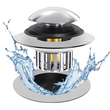 Universal Badkarspropp, Avloppshårfångare och Lock, Pop-Up Badkarspropp Avloppsplugg Lock Ersätter