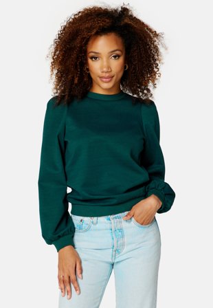 Happy Holly Veronic puff top Dark green Klær