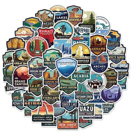 50 KPL Kansallispuiston maisema graffiti tarrat DIY matkalaukku kaiutin rullalauta vesikuppi kannettava tietokone vedenpitävät tarrat [YJD]