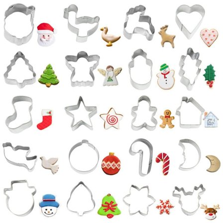 Kakformar julmotiv 20-pack i rostfritt stål