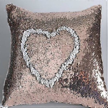 Vendbar Skinnende Farveskift Havfrue Paillet Pude Betræk Pyntepude Betræk 4040cm