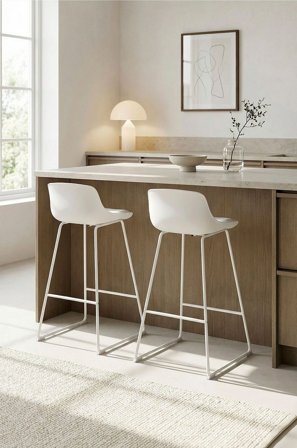 Homeroom Collection - Adina 2-pack baarituoli - Valkoinen - Baarituolit & baarijakkarat - - Homeroom