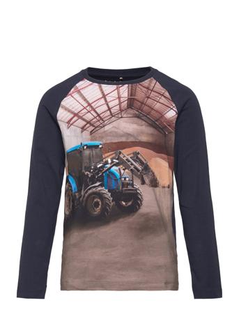 T-Shirt L/S T-shirts Long-sleeved T-shirts Marineblå Minymo*Betinget Tilbud