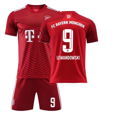 21-22 Bayern punainen kotipaita nro 9 Lewandowski paita setti nro 25 Muller nro 10 Sane jalkapalloasu Bayern Munich Home No. 9 S#