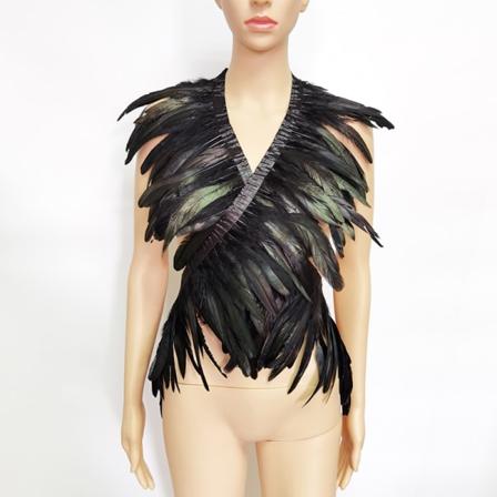 Musta Irisoiva Kukko Höyhen Huivi Huivi Höyhen Olkakääreet Hartioiden kohautus Punk Gothic Party Halloween Carnival Rave Show Sisustus black