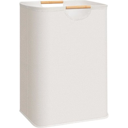 Stor Vasketøjskurv – Sammenklappelig Vasketøjskurv med Bambushåndtag til Soveværelse og Vaskerum_TF_TF