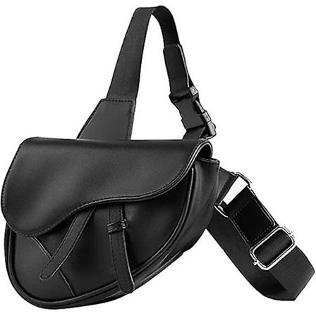 Sling Bag Fashion Saddle Bag Lær Crossbody Ryggsekk Dagstursekk for Menn og Kvinner