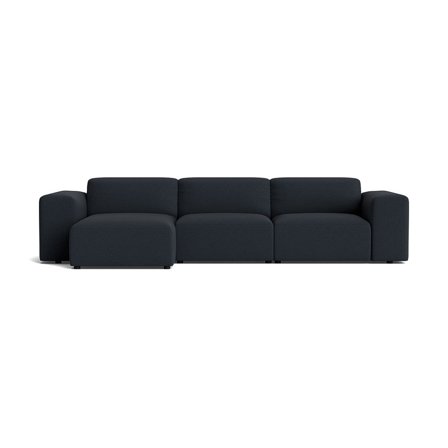 Soma Chaiselongue-Sofa, links in Loop Dunkelblau, modernes Design mit Nozag-Federung, hoher Sitzkomfort, langlebiges Polstersofa, Tiefe 75cm