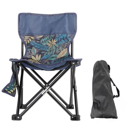 Udendørs Sammenklappelig Campingstol med Ryglæn Opbevaringstaske Bærbar Fiskestol Tegnestol Strand Rejsestol