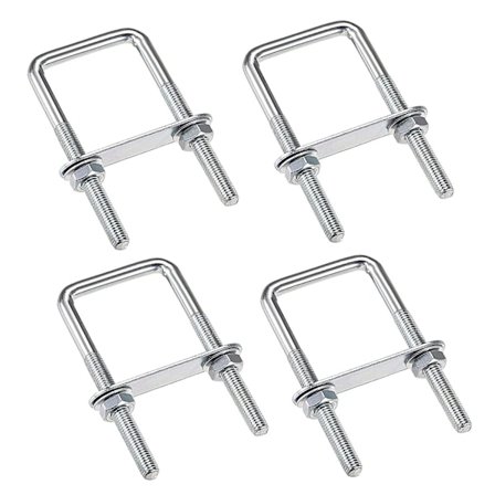 4 stycken U-bultar M6 U-bult 80 X 50mm, rostfritt stål U-bult med mutterplattor bricka, klämbultar för fixering av rör, för rördiametrar mindre än 