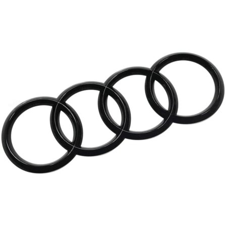 Audi Rings Black Edition -emblem Blackline-logo musta 27,3 cm