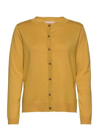 Srmarla Cardigan Knit Strikket Trøje Cardigan Gul Soft Rebels