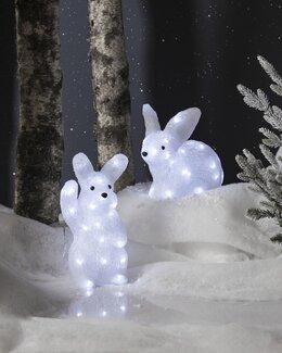 Star Trading Ulkokoriste LED Jänis Valkoinen