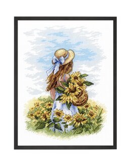 Broderikit Billede Canvas Sommerpige - M.P Studia