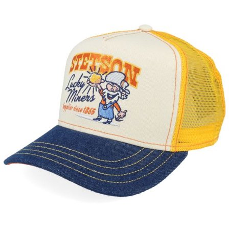 Stetson - Vit trucker Keps - Kids Lucky Miners Denim Blue/Off White/Blue Trucker @ Hatstore