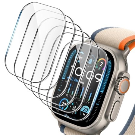 5 st HD Härdat Glas För Apple Watch Ultra 2 49mm Tillbehör Anti-Repor Vattentätt Skärmskydd För iWatch Ultra 49 mm