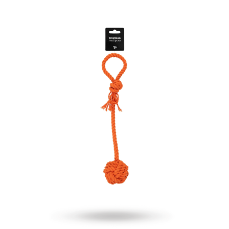 Dogman Repboll med handtag - orange - Hundleksaker