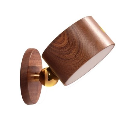 LED Vägglampa Batteridriven Vägglampa med USB-laddning Steglös Dimning Sladdlös Lampa (Svart)