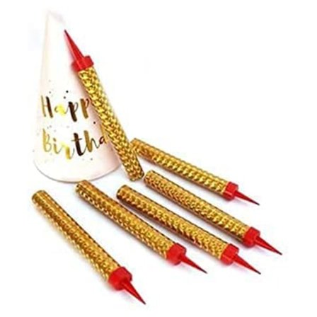 [NT] Fyrverkeri Födelsedagsljus Ljusstakar Metalliska Tårtljus 18 st