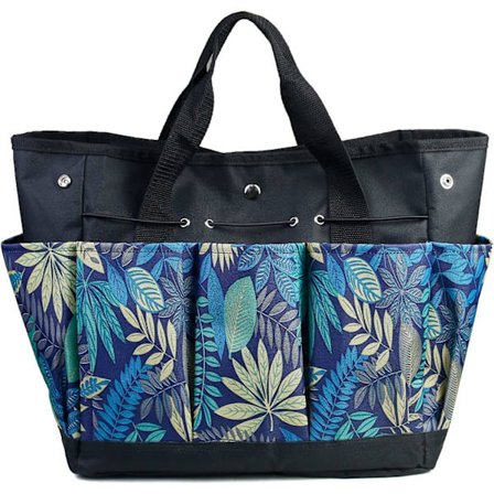 Puutarhatyökalujen kantokassi, 9 taskua, kestävä puutarhatyökalujen säilytyskassi, puutarhalahjat naisille ja miehille (B Floral)