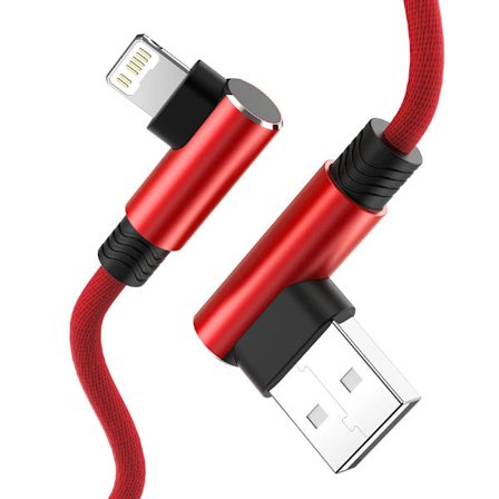 USB-kabel kompatibel iPhone 11 12 13 Pro X XR XS Max 6 s 7 8 Plus SE Lighting iPod Rätvinklig Adapter Data Laddare Sladd 1m 2m 3m Lång