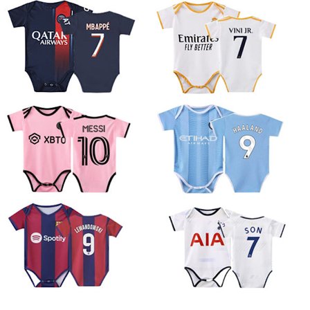 23-24 Baby No. 10 Miami Messi No. 7 Real Madrid Jersey BB Jumpsuit One-piece NO.7 SON
