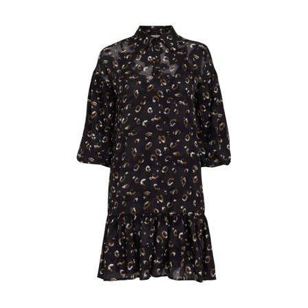 Peppercorn, Peppercon Hilma Mid Dress Black Zwart, Dames, Maat:L