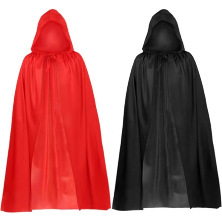 2 stk. hættekappe, sort hættekappe til Halloween, heksefancydress, julefancykappe Ki