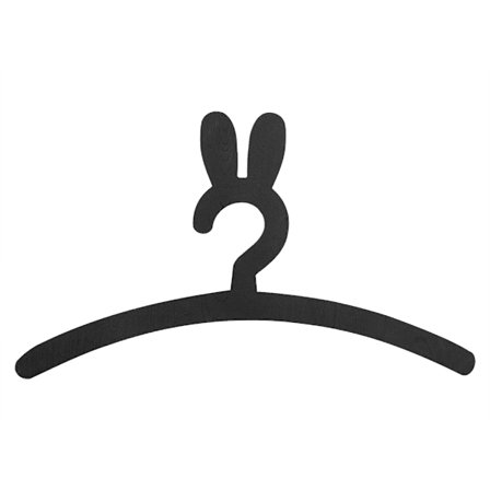 Søt kanin tre kleshenger stativ, baby barneklær oppbevaring henger for hjemmeorganisering, svart