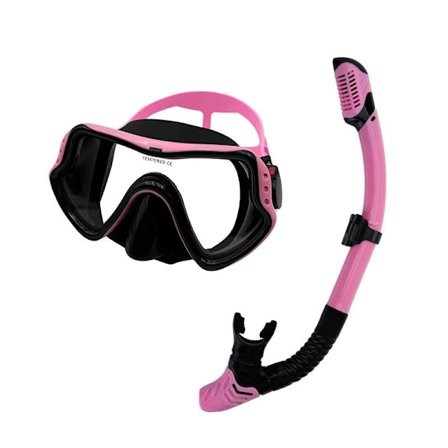 Anti-im Dykmask, Svart och Rosa Torr Snorkelset