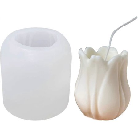 3D Tulipan Lotus Lysform - Håndlavet Aromaterapi Silikoneform til DIY Lys