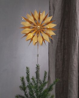 Topstjerne Flinga inkl. lyskæde LED Guld