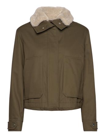 Parka With Detachable Fur-Effect Collar Green Mango