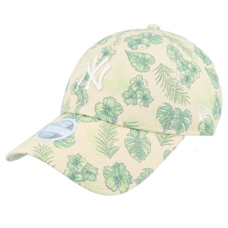 New Era - MLB Beige Unconstructed Cap - New York Yankees Womens All Over Print Tropical 9TWENTY Light Terracotta Dad Cap @ Hatstore
