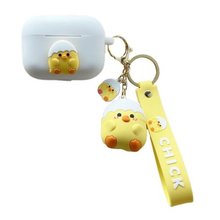 AirPods Pro skyddsfodral med söt dinosauriefigur - Vit / Gul